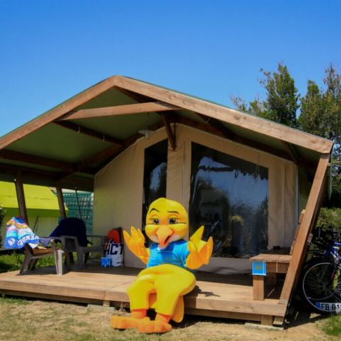 Canvas and wooden tent 5 persons - LODGE SAHARI with private bathroom
