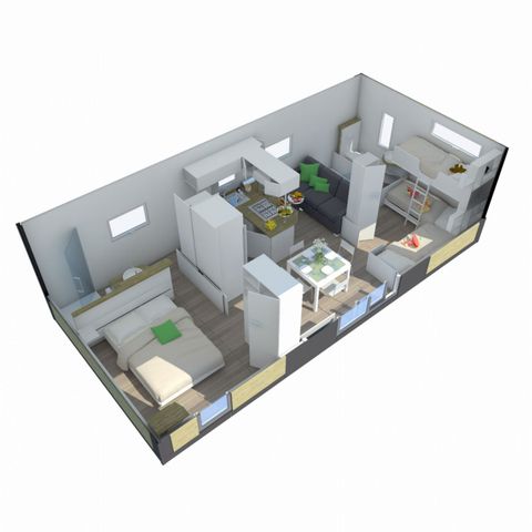Mobile home 5 persons - PREMIUM TAOS 2bed 5 pers with air conditioning