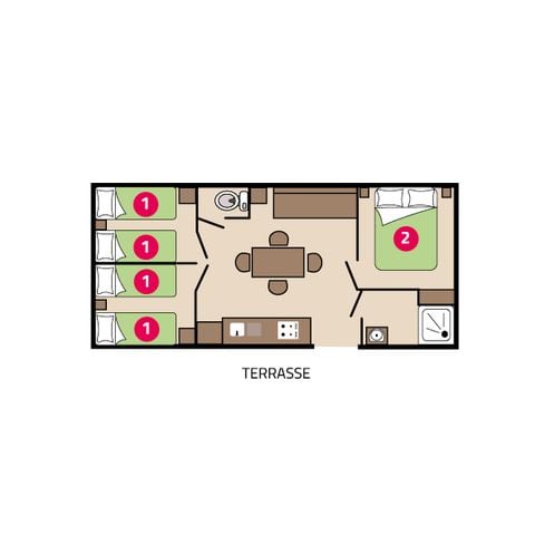 Mobilhome 6 personnes - Famille 6 personnes