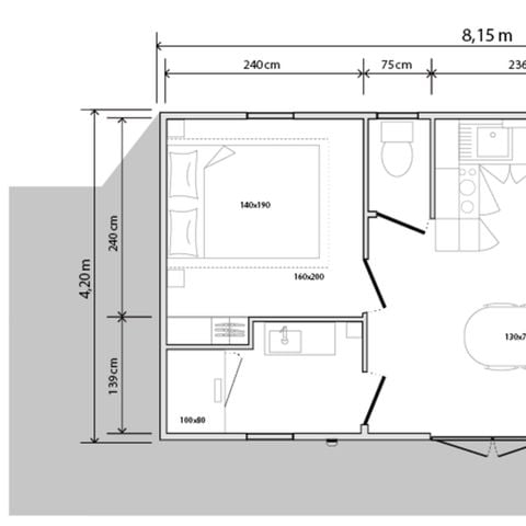 Mobilheim 4 Personen - HORTENSIA
