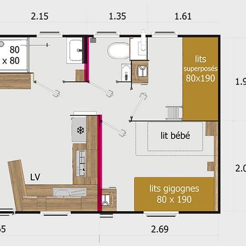 MOBILHOME 6 personnes - NEW VALLEY avec SPA privatif