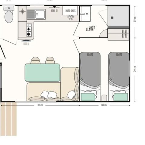 MOBILHOME 4 personnes - Loggia 2ch + terrasse