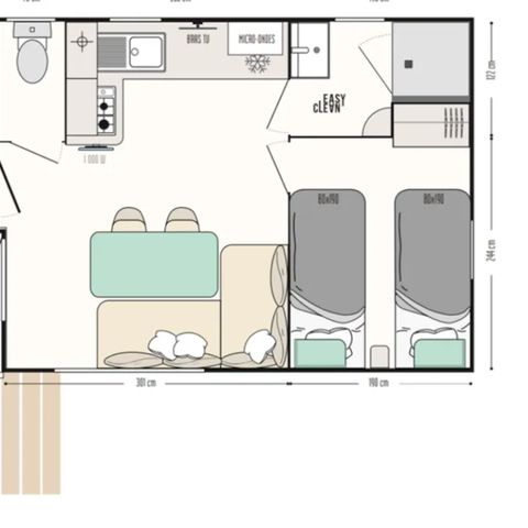 MOBILE HOME 4 people - Loggia 2bed + terrace