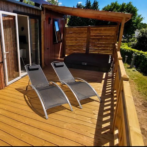Mobile home 4 persons - Mobile home Côté Jardin - 2 bedrooms + terrace + TV + SPA