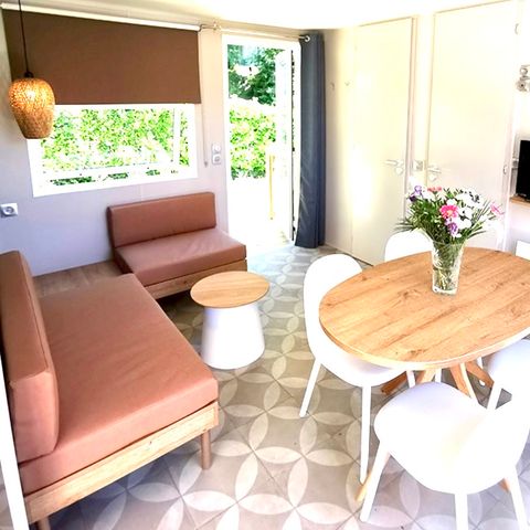 Mobile home 4 persons - Mobile home Côté Jardin - 2 bedrooms + terrace + TV + SPA