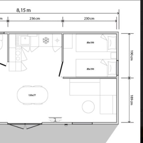 MOBILE HOME 4 people - Hortensia - 2 bedrooms + semi-covered terrace