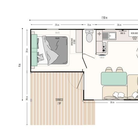 MOBILHOME 4 personas - Loggia - 2 habitaciones + terraza