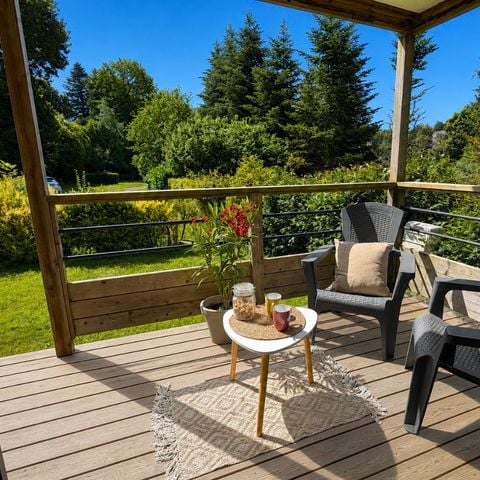 Mobilheim 4 Personen - Wohnbereich – 2 Schlafzimmer + integrierte Terrasse