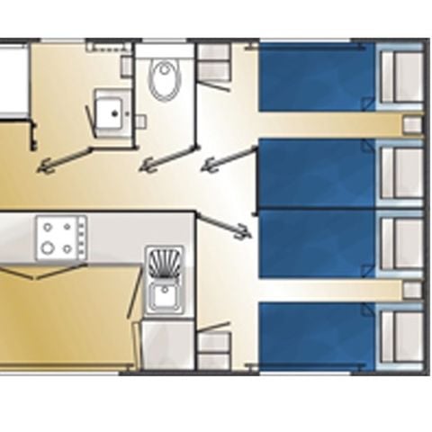 CASA MOBILE 6 persone - Caraibi Premium - 3 camere da letto + terrazza + TV