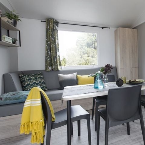 Mobilheim 6 Personen - Karibik Premium – 3 Schlafzimmer + Terrasse + TV