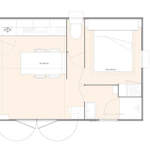 CHALET 4 persone - Fabre - 2 camere da letto + terrazza - accessibile alle persone con mobilità ridotta