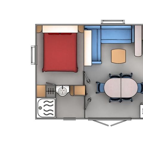 Mobilheim 8 Personen - Cottage 6/8 Plätze 3 Schlafzimmer (Clim TV)