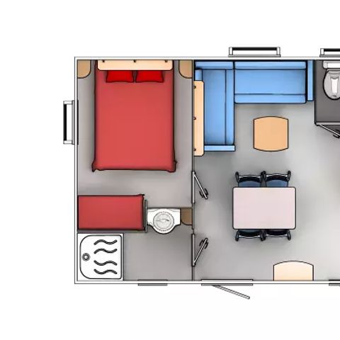 MOBILE HOME 6 people - Comfort Cottage 3 Rooms 4/6 People Air-conditioned + TV