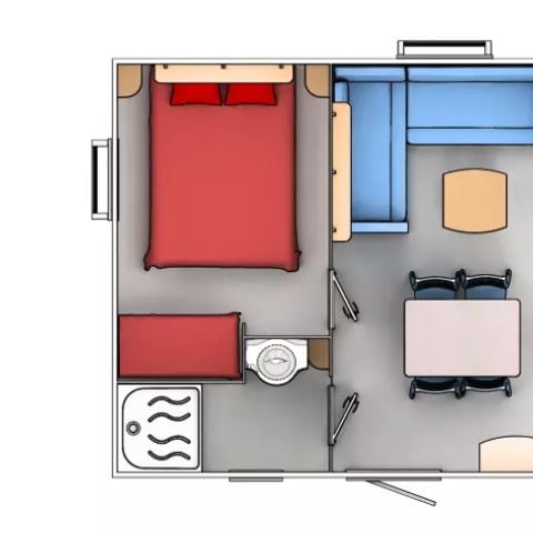 MOBILHOME 6 personnes - Cottage Confort 3 Pièces 4/6 Personnes Climatisé + TV