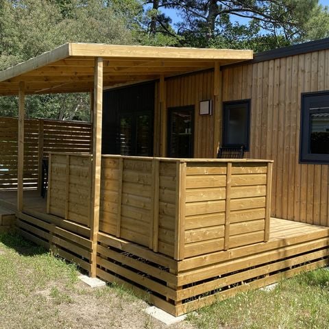 Mobilheim 6 personen - Premium | 3 Schlafz. | 6 Pers. | Erhöhte Terrasse | Klimaanlage | TV