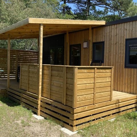 Mobilheim 6 personen - Premium | 3 Schlafz. | 6 Pers. | Erhöhte Terrasse | Klimaanlage | TV
