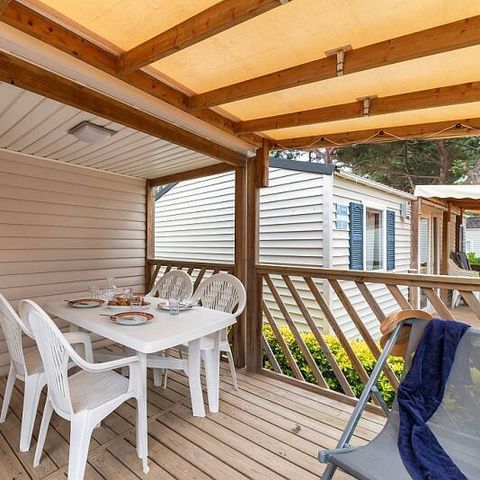 Stacaravan 6 personen - Comfort | 2 Slaapkamers | 4/6 Pers. | Single terras