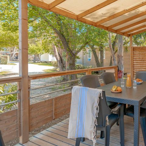 Mobilheim 6 personen - Premium | 3 Schlafz. | 6 Pers. | Erhöhte Terrasse