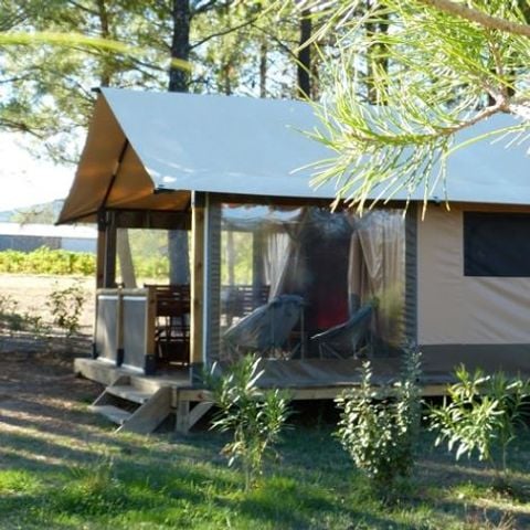 Tente en toile et en bois 5 personnes - Nature Lodges 4/5P 1Ch