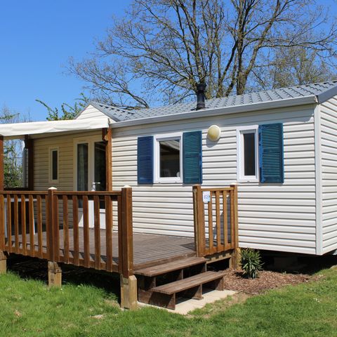 Mobilheim 6 Personen - Mobilheim Standard 34m² - 3 Schlafzimmer + Halboffene Terrasse 6 Pers.