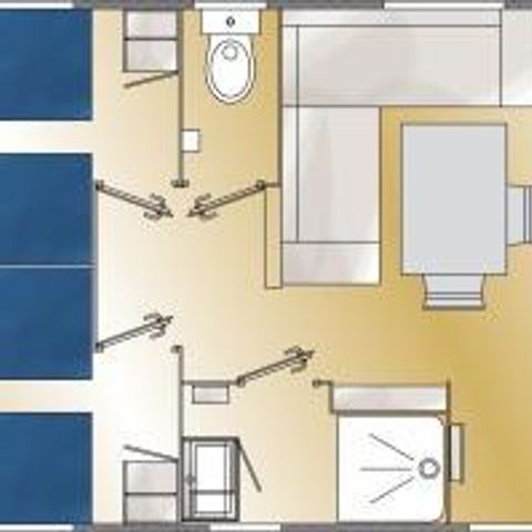 MOBILE HOME 6 people - Mobile home Comfort 34m² - 3 bedrooms + semi-covered terrace 9m² 6 pers