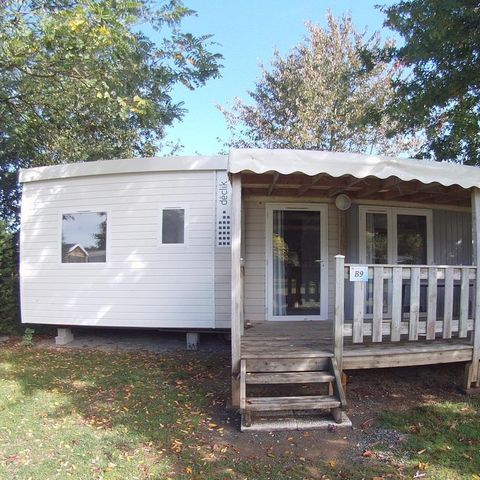 Stacaravan 6 personen - Stacaravan Confort 34m² - 3 kamers + halfoverdekt terras 9m² 6 pers