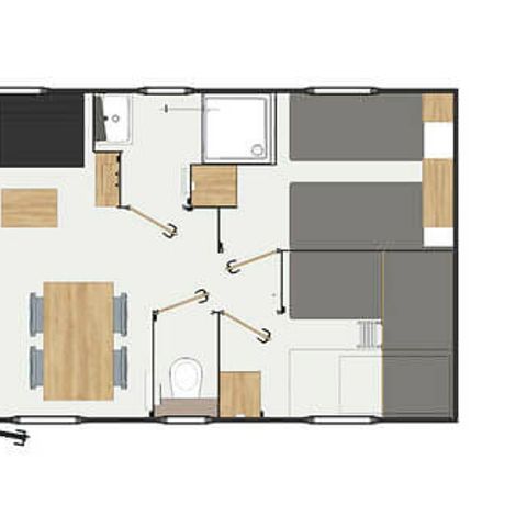 MOBILHEIM 6 Personen - Komfort 4 Zimmer 6 Personen + TV