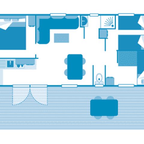 MOBILHOME 6 personas - Cabaña 6p 3ch ****