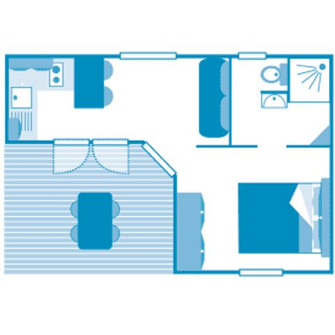 Stacaravan 2 personen - Cottage 2p 1bed ** (in het Frans)