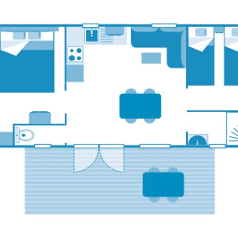 MOBILHOME 4 personnes - Cottage Alizé 4p 2ch ***