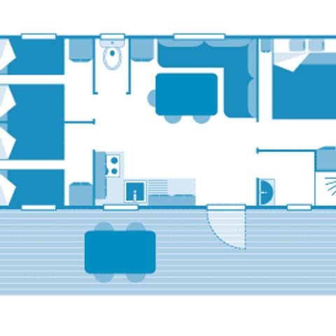MOBILHOME 6 personnes - Cottage Baby 5/6p 3ch ***