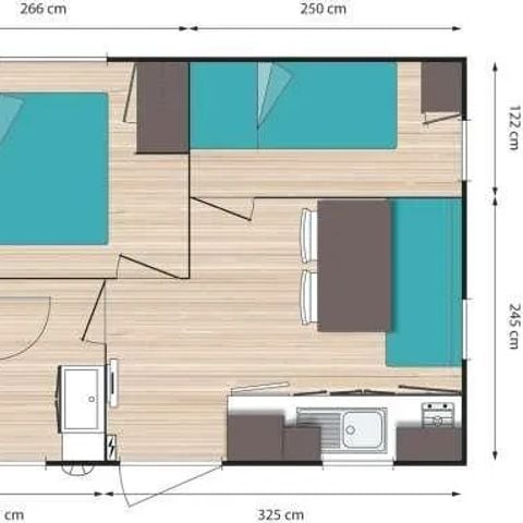 Mobile home 4 persons - Classic 2-bedroom mobile home sleeps 4