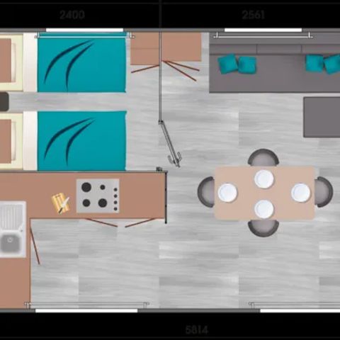 Stacaravan 5 personen - Comfort 2 slaapkamers 5 personen