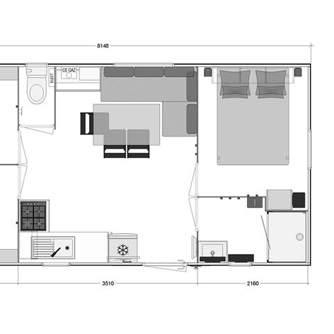 CASA MOBILE 8 persone - Casa mobile GRAND CONFORT 3 camere 31 m² terrazza coperta + lavastoviglie 6/8 pers.