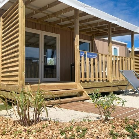 Stacaravan 6 personen - Stacaravan GRAND CONFORT 2 slaapkamers 29 m² overdekt terras + vaatwasser 4/6 pers