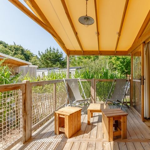 LODGE 6 persone - Cabane Lodge Fiore accogliente CONFORT 2 camere 27m² - Terrazza coperta 4/6 pers.