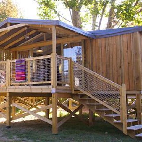 Lodge 6 personen - Lodge Cosy Flower Confort - houten hut op palen