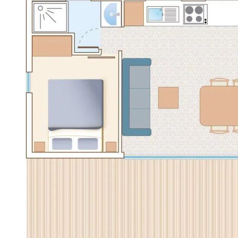 Mobilheim 4 Personen - 2 Schlafzimmer KOMFORT + KLIM