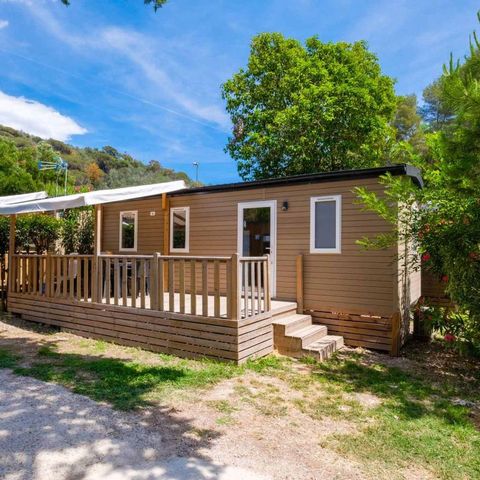 Stacaravan 6 personen - Comfort | 3 Slaapkamers | 6 Pers | Verhoogd terras | Airconditioning | TV