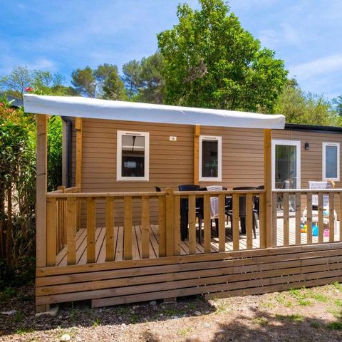 Stacaravan 6 personen - Comfort | 3 Slaapkamers | 6 Pers | Verhoogd terras | Airconditioning | TV