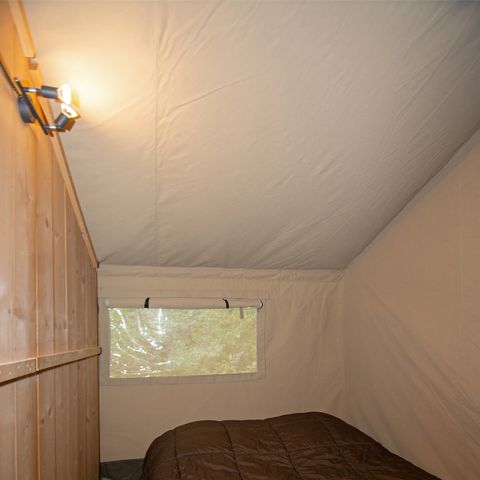 TENDA IN TELA E LEGNO 5 persone - Tenda lodge premium con servizi igienici per 5 persone