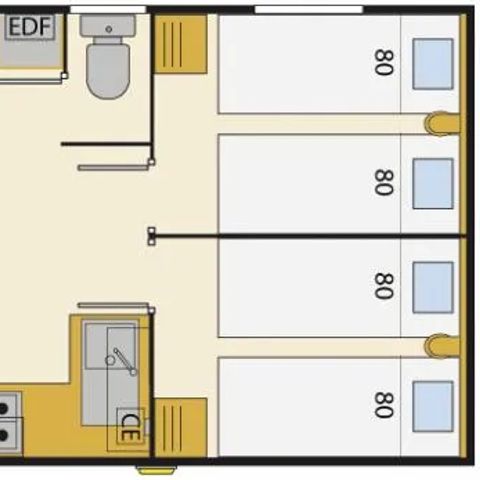 Mobilheim 4 Personen - BALI TRIO -Landseite