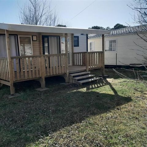 MOBILE HOME 4 people - Premium 2 bedrooms + semi-covered terrace + air conditioning (beach side)