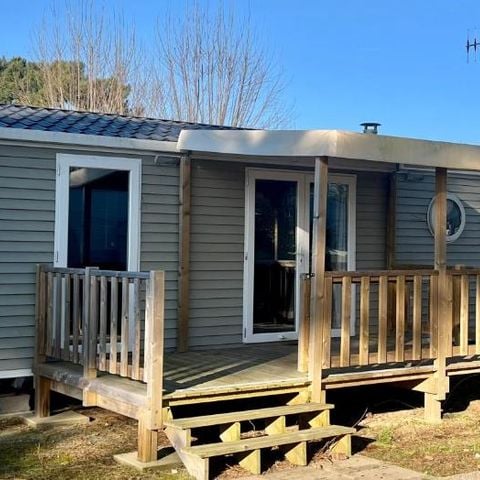 MOBILHOME 6 personnes - Mobil-Home Premium 32m² 3 chambres + terrasse semi-couverte + Clim+LV+draps+serviettes (coté plage)
