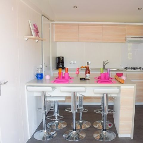 Mobilheim 6 personen - Lagunenblau Trio Zeitgenössisch