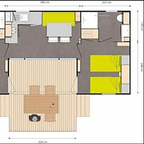 Casa mobile 5 persone - Bleu Lagon Duo Authentique 3 Camere 5 Persone