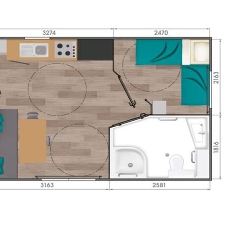 BUNGALOW 4 personnes - Confort + 2 chambres 4 personnes PMR (Personnes à mobilité réduite prioritairement) Samedi