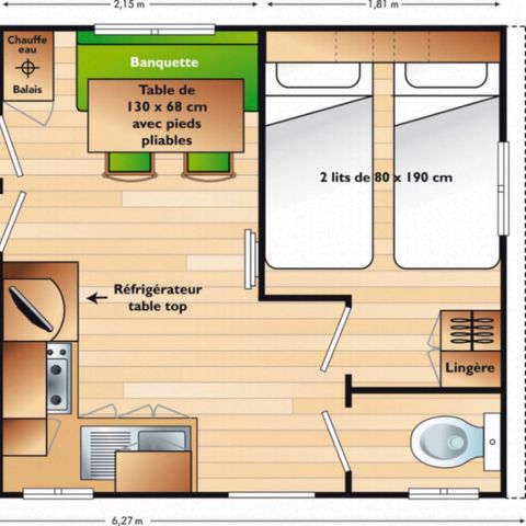 Mobilheim 4 personen - Mobilheim FAMILIE mit Klimaanlage