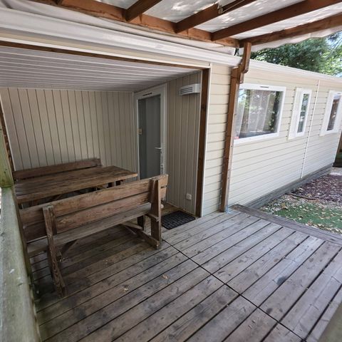 Mobilheim 6 Personen - Comfort | 3 Zi. | 6 Pers. | Einfache Terrasse | Clim.