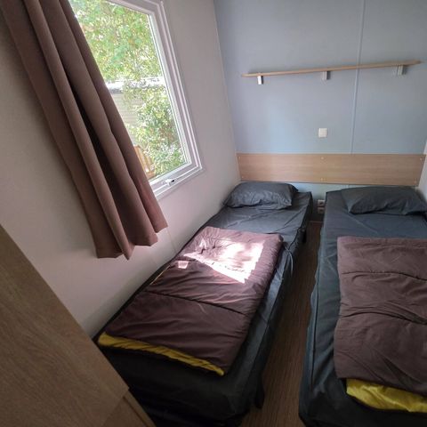 Mobilheim 6 Personen - Comfort | 3 Zi. | 6 Pers. | Terrasse Einzelzimmer | 1 Bad | Klimaanlage